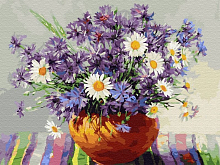 Картина по номерам на дереве 40х50 БУЗИН ВАСИЛЬКИ 29 цветов
