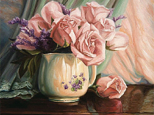 Картина по номерам 40х50 РОЗОВОЕ УТРО 24 цвета В