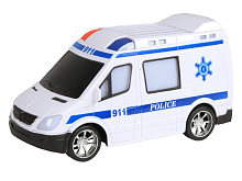 Радиоуправляемая машина AUTODRIVE Полиция, 118, белый, 27MHz, свет, вк, 281119,2см