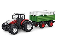 РУ фермерский трактор Korody с прицепом для скота, двойные колеса 124 24G 6CH RTR