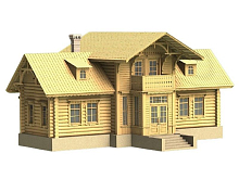 Сборная деревянная модель СВМодель Дом сельсовета, 2340 деталей, 135