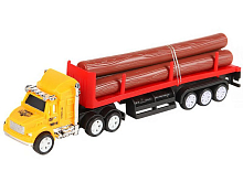 Машина AUTODRIVE Трейлер 20см с прицепом с бревнами фрикционный, вк 2247,5 см