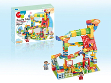 Конструктор Pilage Американские горки 231 деталь, лабиринт с шариками и воронками