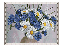 Картина мозаикой с нанесенной рамкой 40х50 ИЮЛЬСКИЙ БУКЕТ 27 цветов