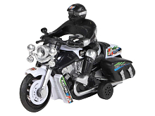 Мотоцикл AUTODRIVE 15см инерц на бат со светом и звуком, черный,  вк 17,5146,5, ,