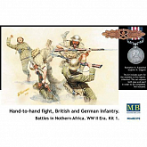 Сборная модель Фигуры Рукопашный бой, британская и немецкая Пехота. Бои в Северной Африке. Кит 1