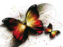 Алмазная мозаика 15х20 УТРЕННИЕ БАБОЧКИ 15 цветов