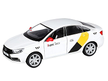 Машина АВТОПАНОРАМА ЯндексТакси  LADA VESTA, белый, 124, вк 24,512,510,5 см