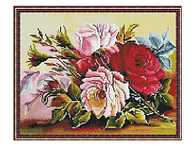Картина мозаикой с нанесенной рамкой 40х50 КРАСОТА ЦВЕТОВ 37 цветов