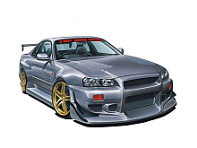 Сборная модель AOSHIMA Nissan Skyline R34 GTR CWest, 112