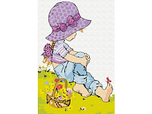 Набор юного художника 20х30 ДЕВОЧКА НА ПОЛЯНКЕ  15 цветов