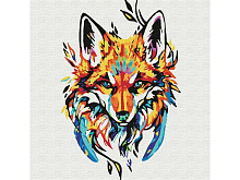 Картина по номерам 30х30 АКВАРЕЛЬНЫЙ ЛИС 14 цветов