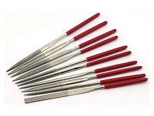 Набор надфилей с ручками, алмазные, 10 шт, чехол