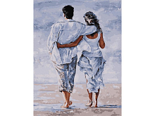 Картина по номерам с цветной схемой на холсте 30х40 ВСЕГДА ИДТИ ВМЕСТЕ 20 цветов