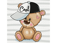 Набор юного художника 20х20 Медвежонок в кепке 12 цветов