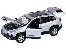 Машина АВТОПАНОРАМА Jeep  Cherokee, 132, серебряный, инерция, свет, звук, вк 17,513,59 см