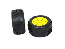 Колеса в сборе шины Himoto 17702  диск 17701Y, желтые, 2шт