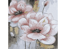 Картина по номерам 30х30 РОЗОВЫЕ ЦВЕТЫ 17 цветов120