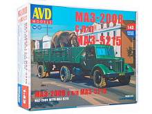 Сборная модель AVD МАЗ200В с полуприцепом МАЗ5215, 143