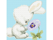 Набор юного художника 20х20 Зайчонок с цветком 13 цветов