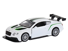 Машина АВТОПАНОРАМА Bentley Continental GT3, белый, 143, инерция, вк 17,512,56,5 см