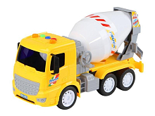 Машина AUTODRIVE Автомиксер 21см инерц на бат со светом и звуком, желтый,  вк 29,51216,5