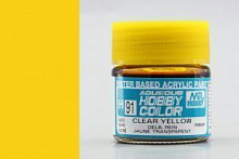 Краска акрил для пластика тм MRHOBBY  10мл  CLEAR YELLOW