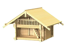 Сборная деревянная модель СВМодель Амбар из деревни Коккойла, 296 деталей, 172