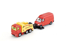 Грузовикэвакуатор Siku 1667 с микроавтобусом