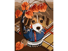 Картина по номерам 15х20 ОЗОРНОЙ ЩЕНОК 18 цветов