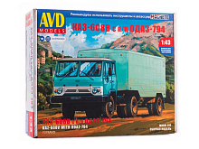 Сборная модель AVD КАЗ608 с полуприцепом ОДАЗ794, 143