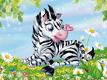Алмазная мозаика 15х20 Маленькая зебра 13 цветов