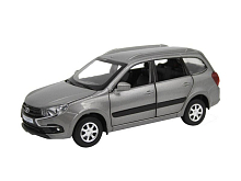Машина АВТОПАНОРАМА LADA GRANTA CROSS, серый, 124, свет, звук, инерция, вк 24,512,510,5 см